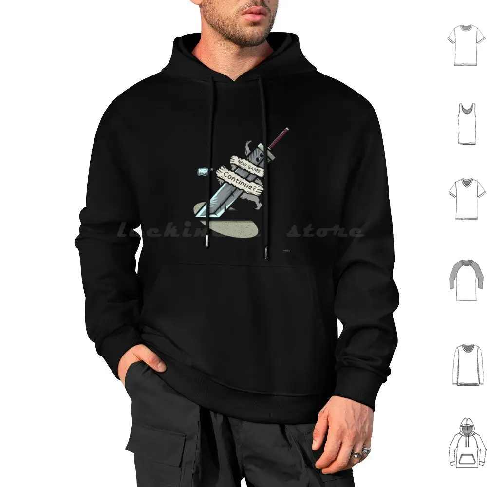 Continue Hoodies Long Sleeve Final Fantasy Ff7 Final Fantasy 7 Cloud Buster Sword Sephiroth Square Enix Square Enix