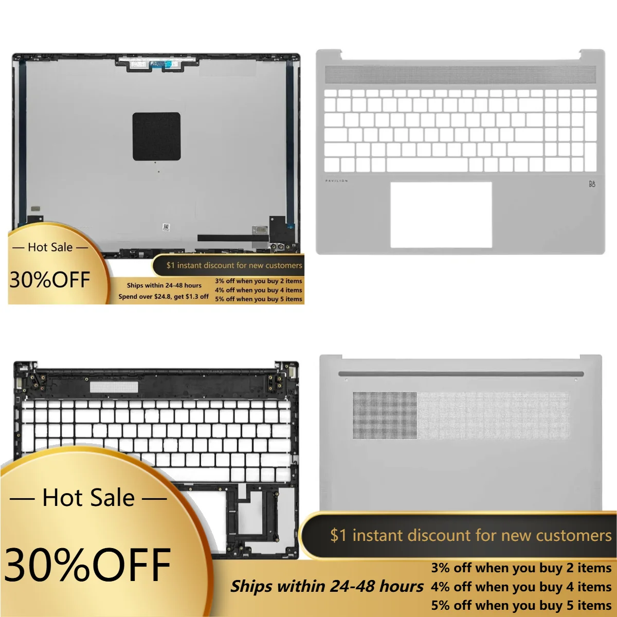 Carcasa de Repuesto para Portátil HP 23 Star Book Pro16 16-AB TPN-W161, Carcasa A, Carcasa C, Carcasa D, Cubierta para Portátil