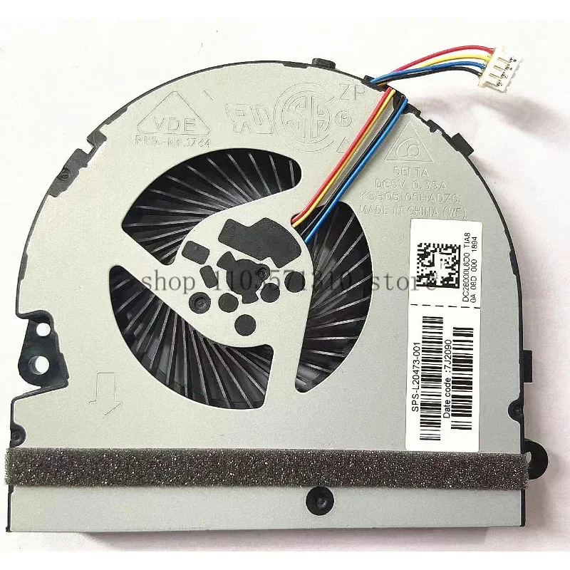 New CPU fan for HP Pavilion 15-da 15-da0014tx 15-da002 L20473-001 ksb05105hadz6 dc28000l6d0 laptop cooling fan