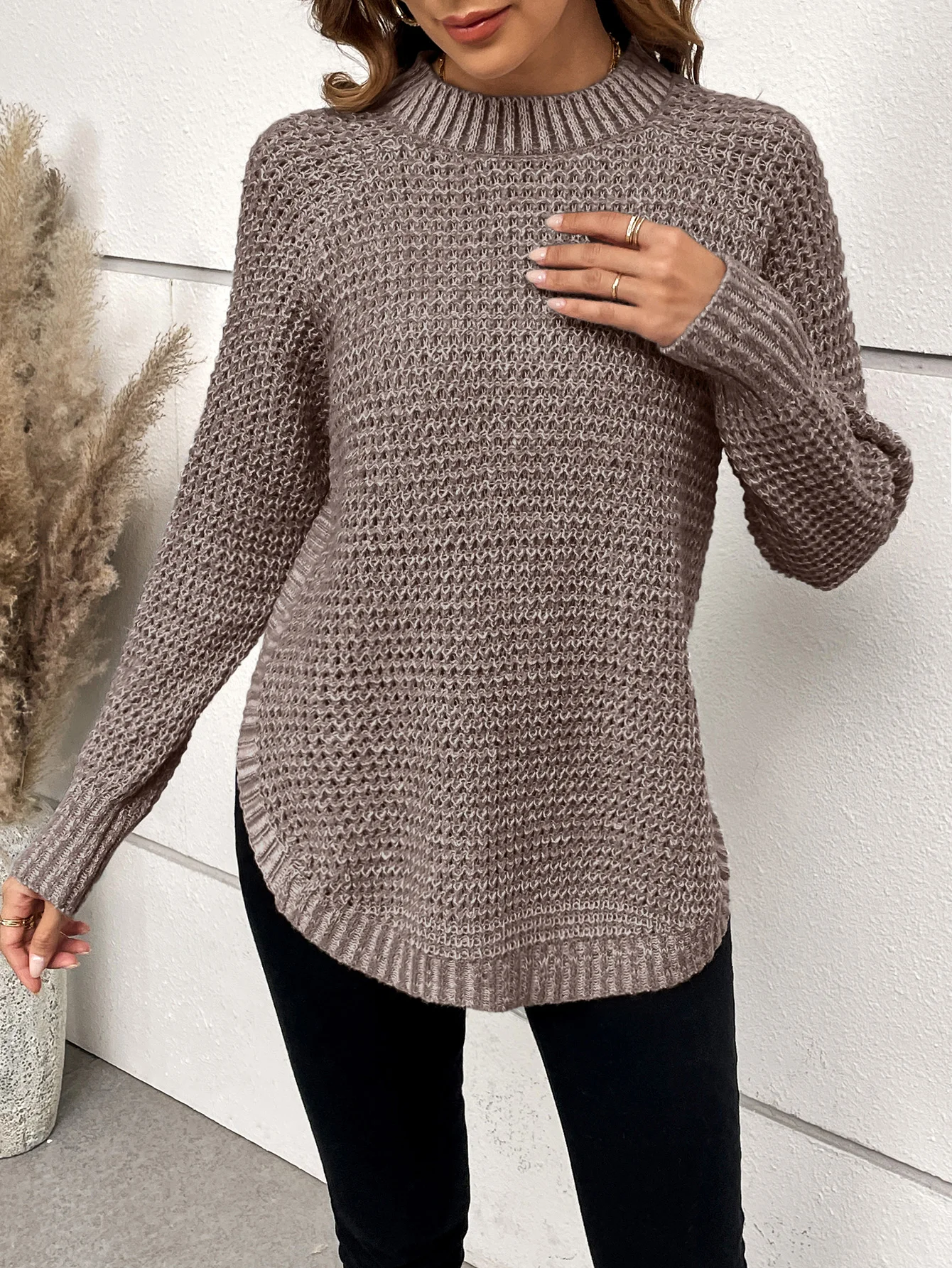 Womens Sweaters Trendy Balloon Sleeve Slouchy Knit Pullover Jumper,sueteres para mujeres