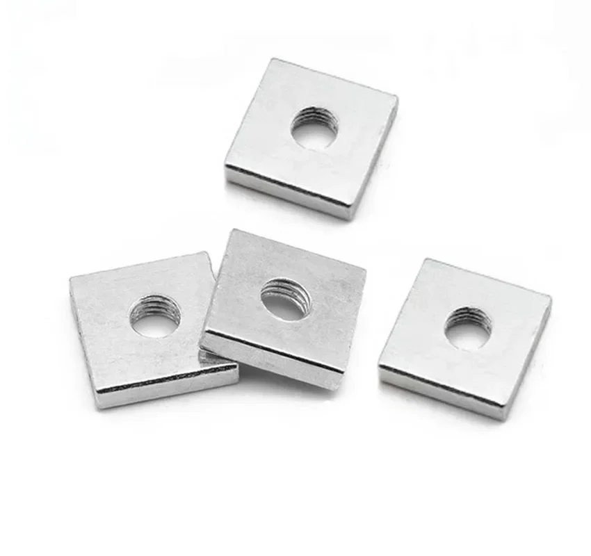 

100pcs Square Nut M8 M8x11x3 Carbon Steel Color Galvanized Zinc Plated Square Thin Nuts GB39 DIN 562