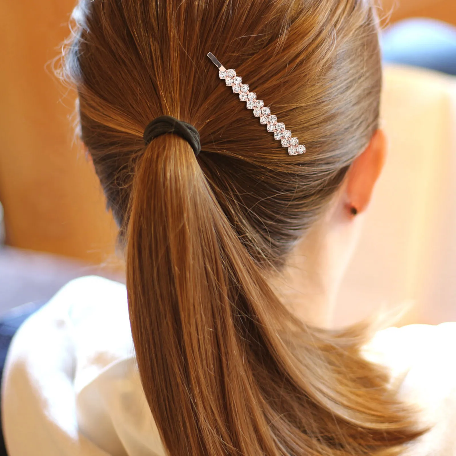 

Rhinestone Crystal Hairpins Stylish Alloy Metal Women'S Bridal Wedding Party Salon Accessories Elegant Hair Clips For All Ages