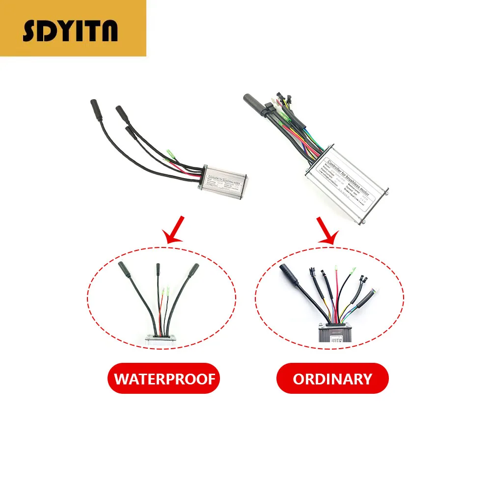 Universal Waterproof 6 Tubes 36 48V KT 15A DC Motor Controller Stable and Lower Current Conversion Controller Accessory