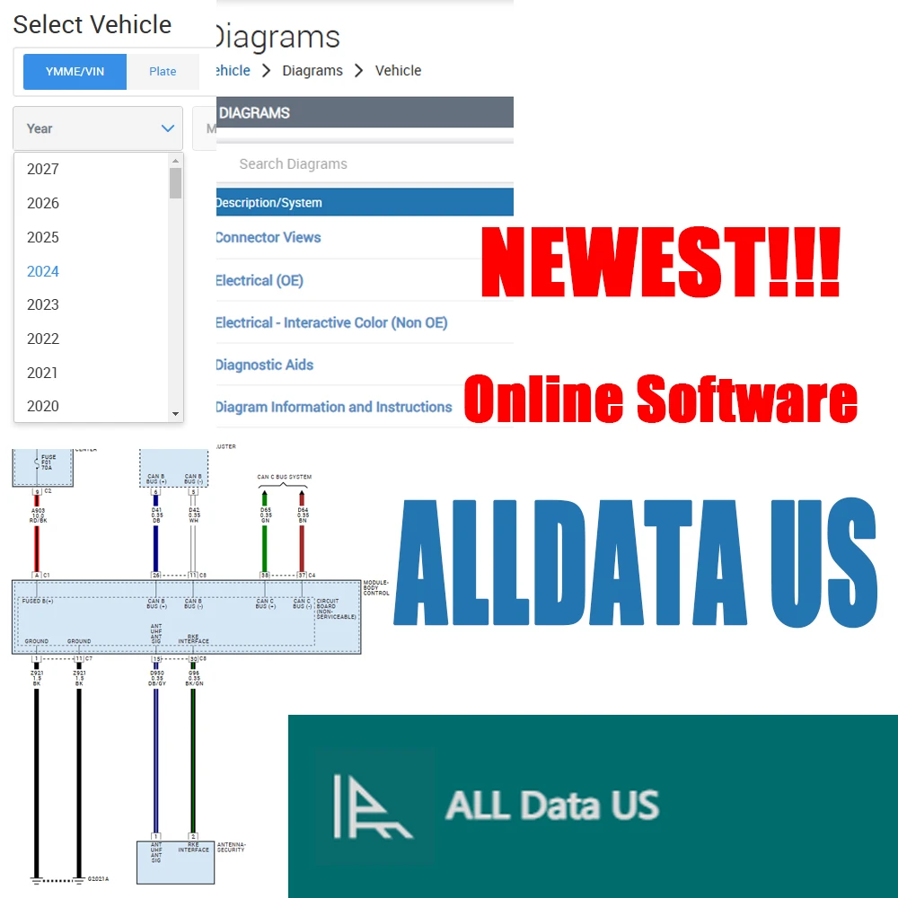 

2026 Alldata US Full Version Online Login Account Wiring Diagrams Repair Software All Data Workshop Repair Essential Tool