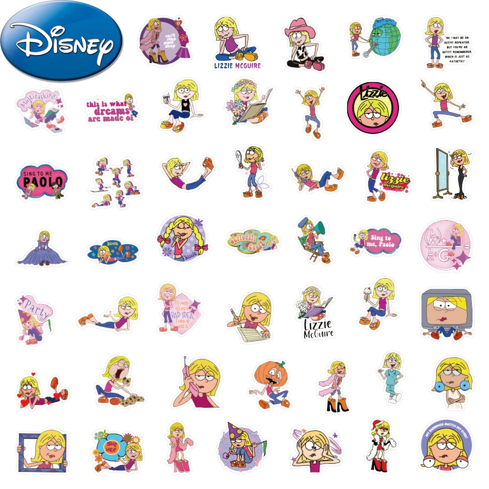 10/30/50 stücke niedlichen Disney Lizzie Mcguire Cartoon Aufkleber lustige Mädchen Graffiti Aufkleber DIY Telefon Notebook Skateboard Kawaii Aufkleber