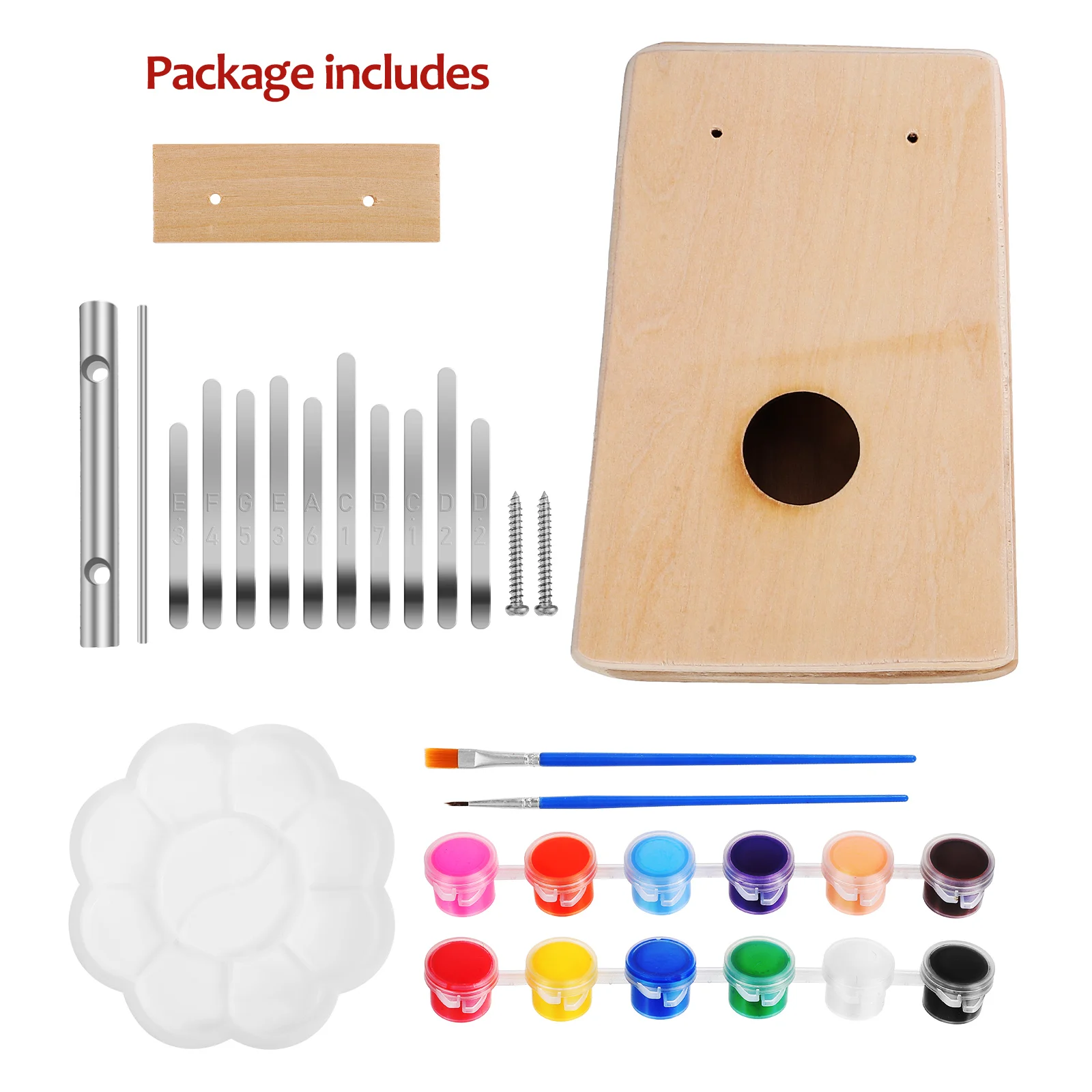 

Wooden Thumb Piano s Small Kalimba for Kids Beginners Portable Travel Camping DIY Paint Set Stainless Steel Keys