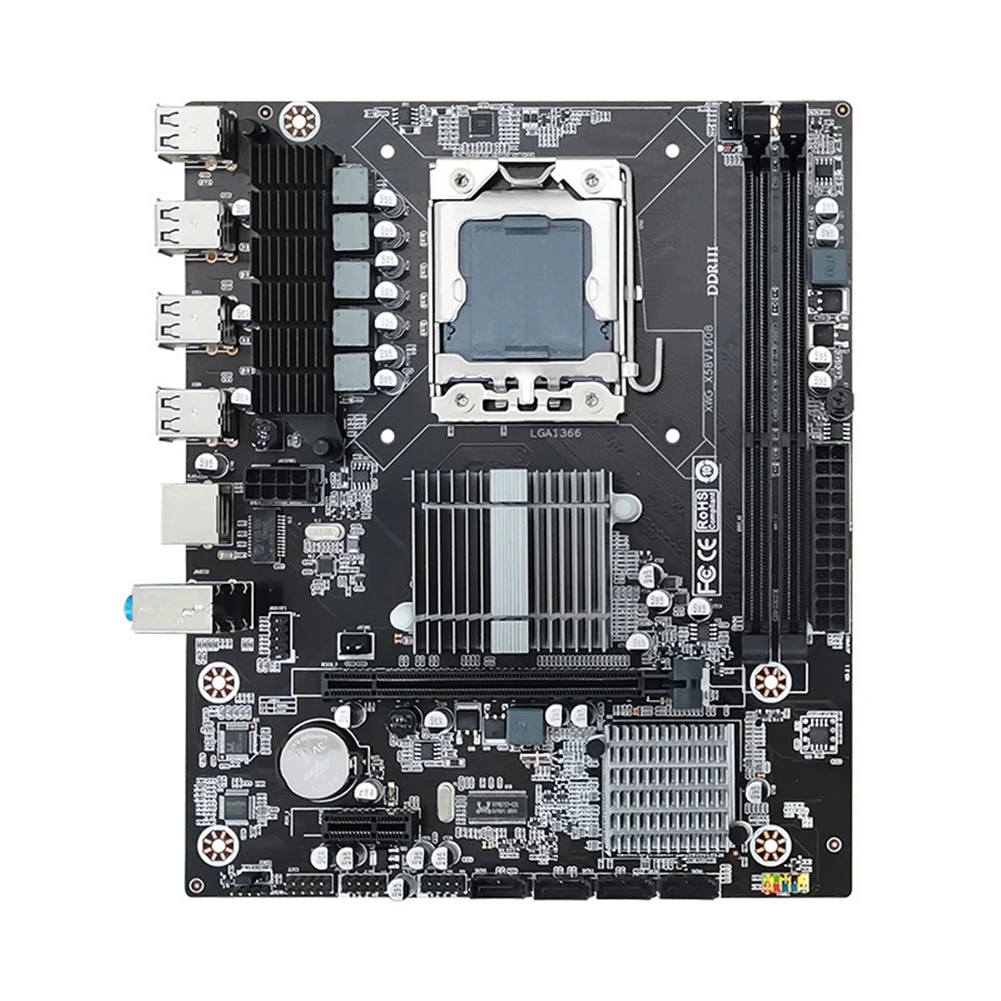 

X58 Материнская плата для настольных ПК Память DDR3 LGA 1366 Материнская плата игрового ПК Двухканальная материнская плата компьютера Поддержка E5640 SATA 1600 МГц