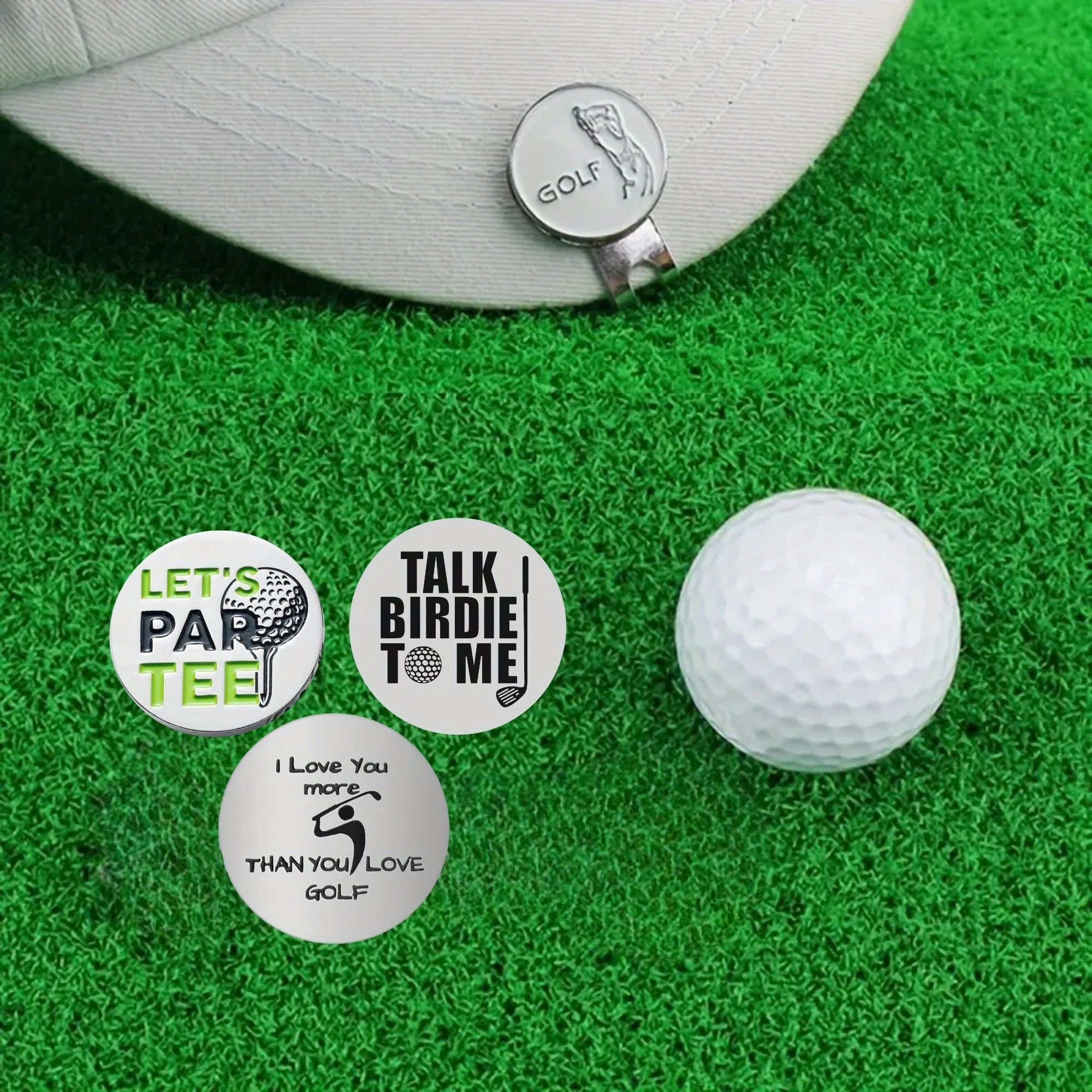 3 pcs Durable Golf Markers with Magnetic Golf Hat Clips Durable Iron Assorted Colors Essential Golf Accessories Perfect for Dad