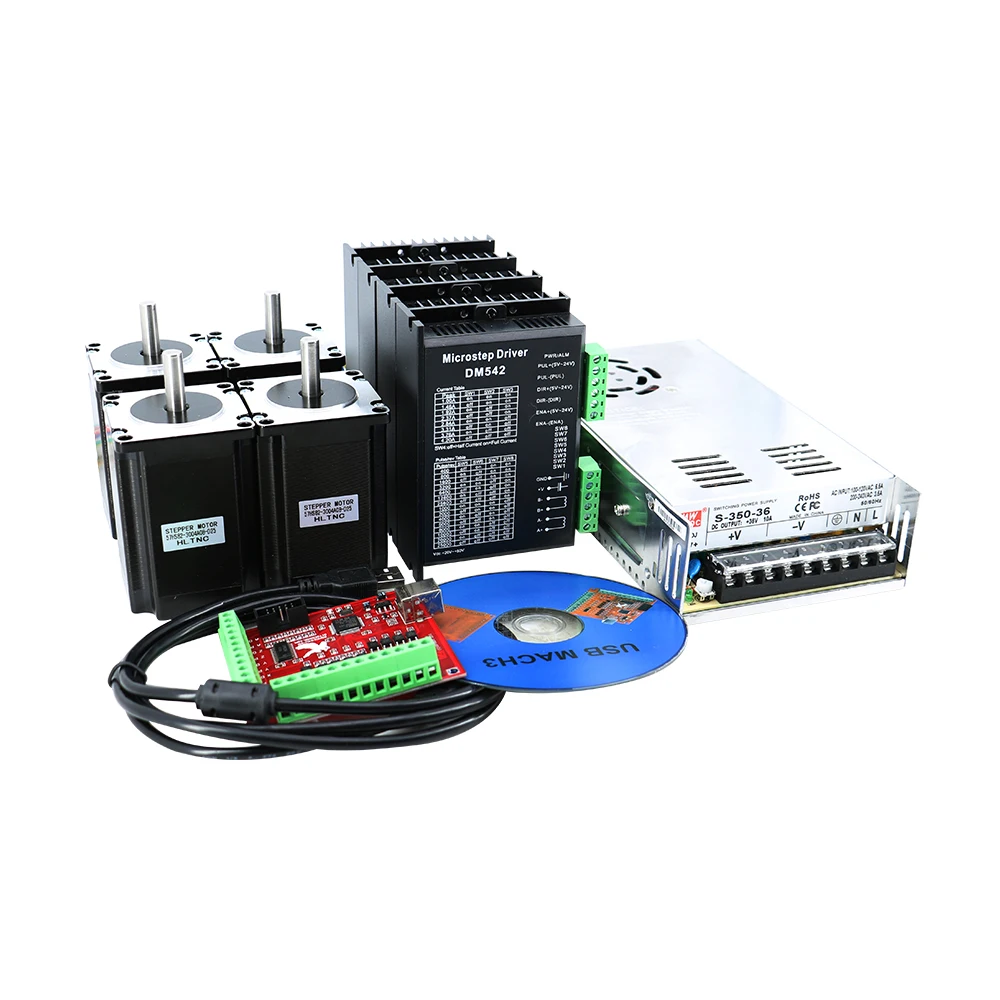 HLTNC Nema 23 3A 82MM 2.2N.m 1.8 Nema23 57HS82 Motor paso a paso híbrido de 2 fases con kit de controlador DM542/TB6600