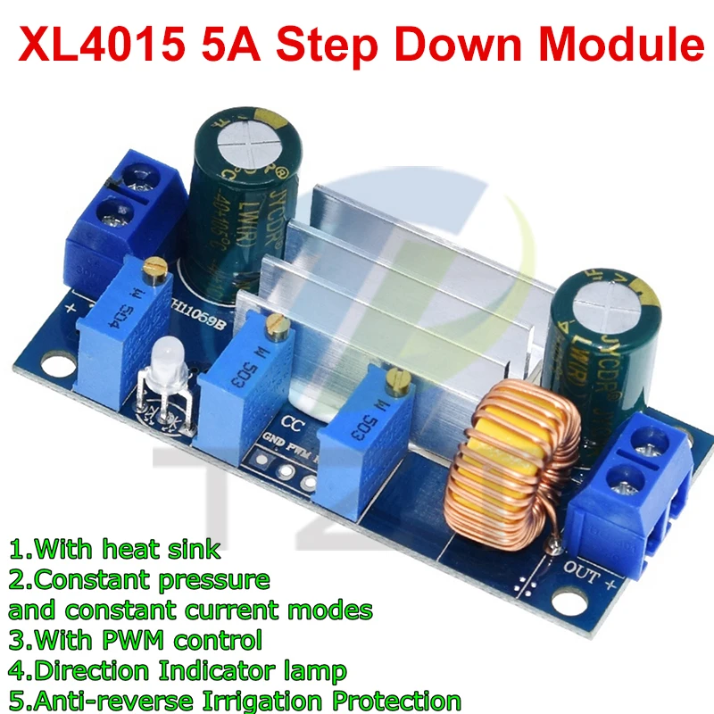 Automatic Protection! 5A Max DC-DC XL4015 Step Down Buck Power Supply Module Adjustable CC/CV Lithium Charge Board for Arduino image 3