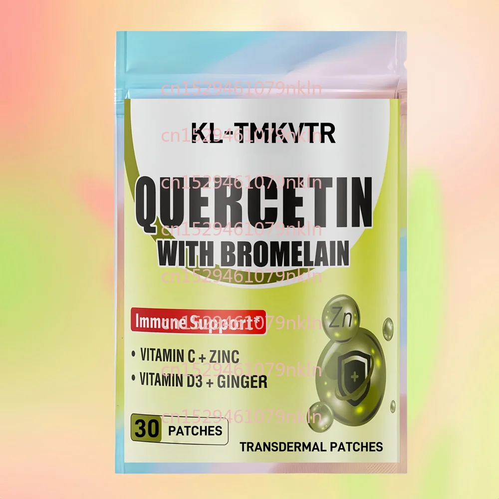 30 Patches Quercetin Transdermal Patches with Bromelain Vitamin C Vitamin D3,Support Cellular Health & Immunity Health