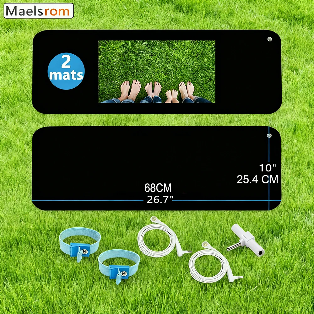 

68*25CM 2PCS Grounding Mat Kit Grounding Mats Earth Connected Therapy for Body Balance Health Improving Sleep Muscle relaxation