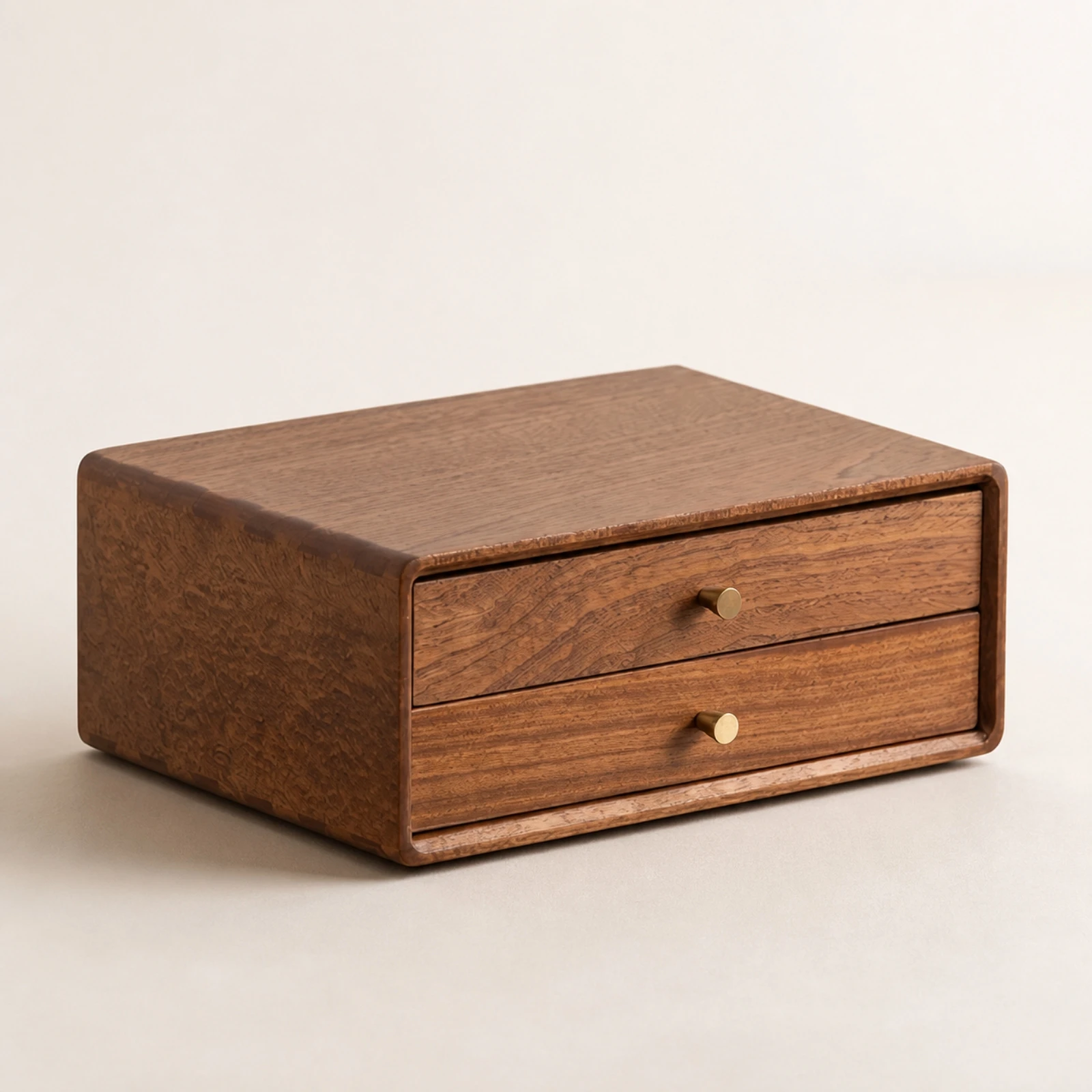 Solid Wood Desktop Box with Drawers Space-Saving Desk Organizer with Drawers Desktop Storage Cabinet Versatile for Study, Vanity