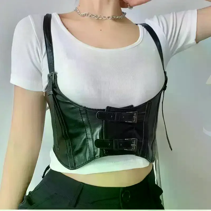 /HTF/Fashion Belt Wide Corset Leather Corselet Modeling Waist-to-Shoulder Leather Belt Goth Clothing Accessories Women