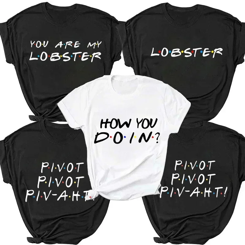 T-shirt Friends TV Show Quotes How You Doin Women Short-Sleeve Fashion Funny Tops T-shirts for Women Summer Tshirt Tops Tee