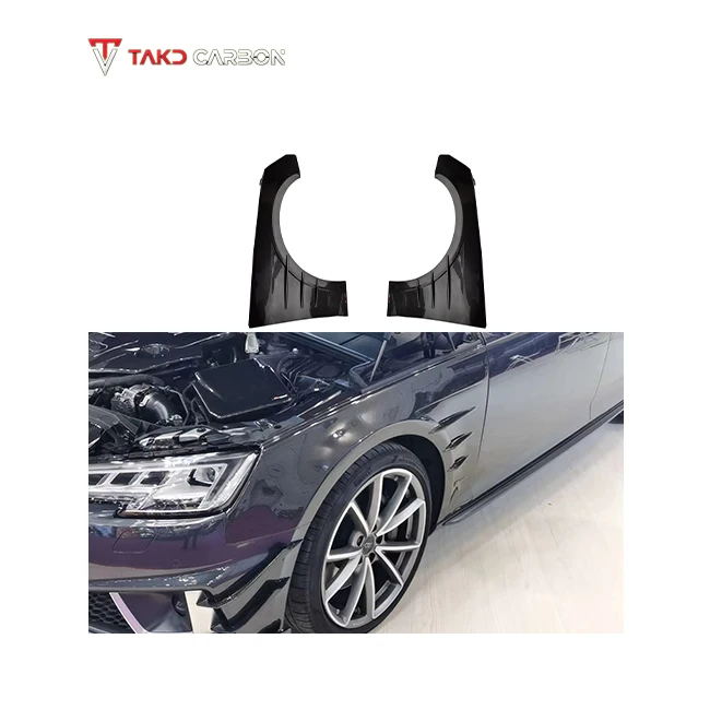 Carbon High Quality Weave in Glossy Finish universal rear spoilers Dry Carbon Fiber Wheel Fenders For AUDI A4 S4 B9