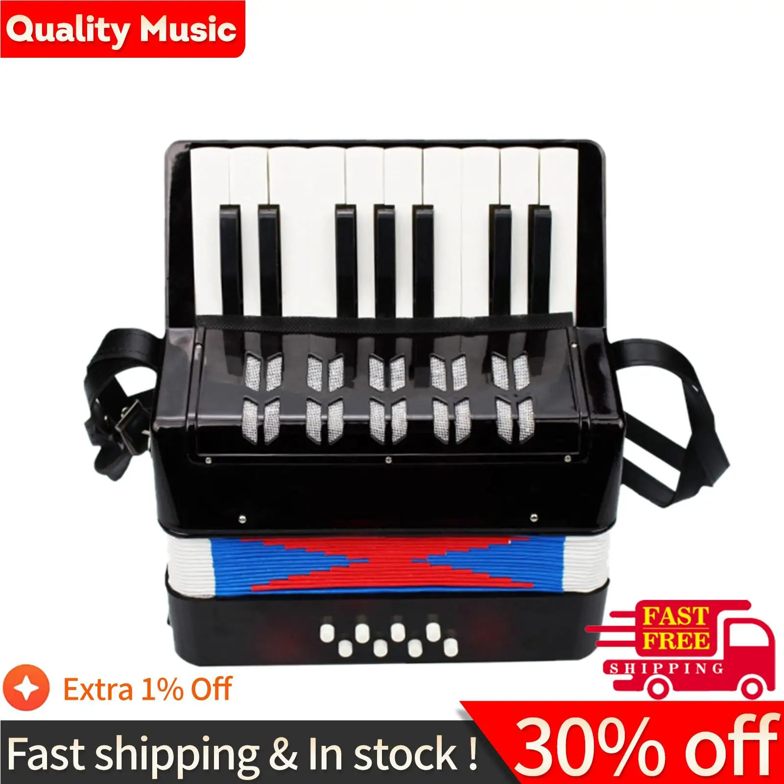 

Kids Children Accordion 17-Key 8 Bass Mini Small Accordion Educational Musical Instrument for Beginner Birthday Gift Music Gifts