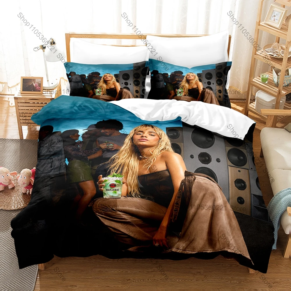 Camila Cabello Latin Pop Star 3PCS Bedding Set Duvet Cover + 2 Pillowcases Microfiber Singer Printed Bed Linens Home Decor