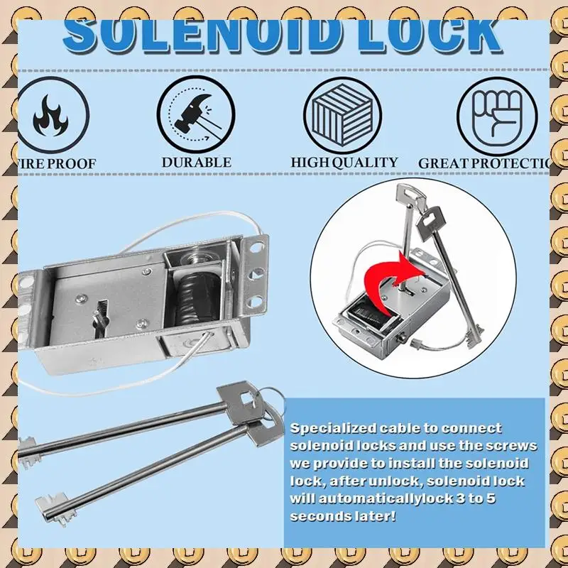 A003 Safe Replacement Lock With 2 Emergency Keys Black Safe Keypad Electronic Lock For Home, Commercial And Industrial