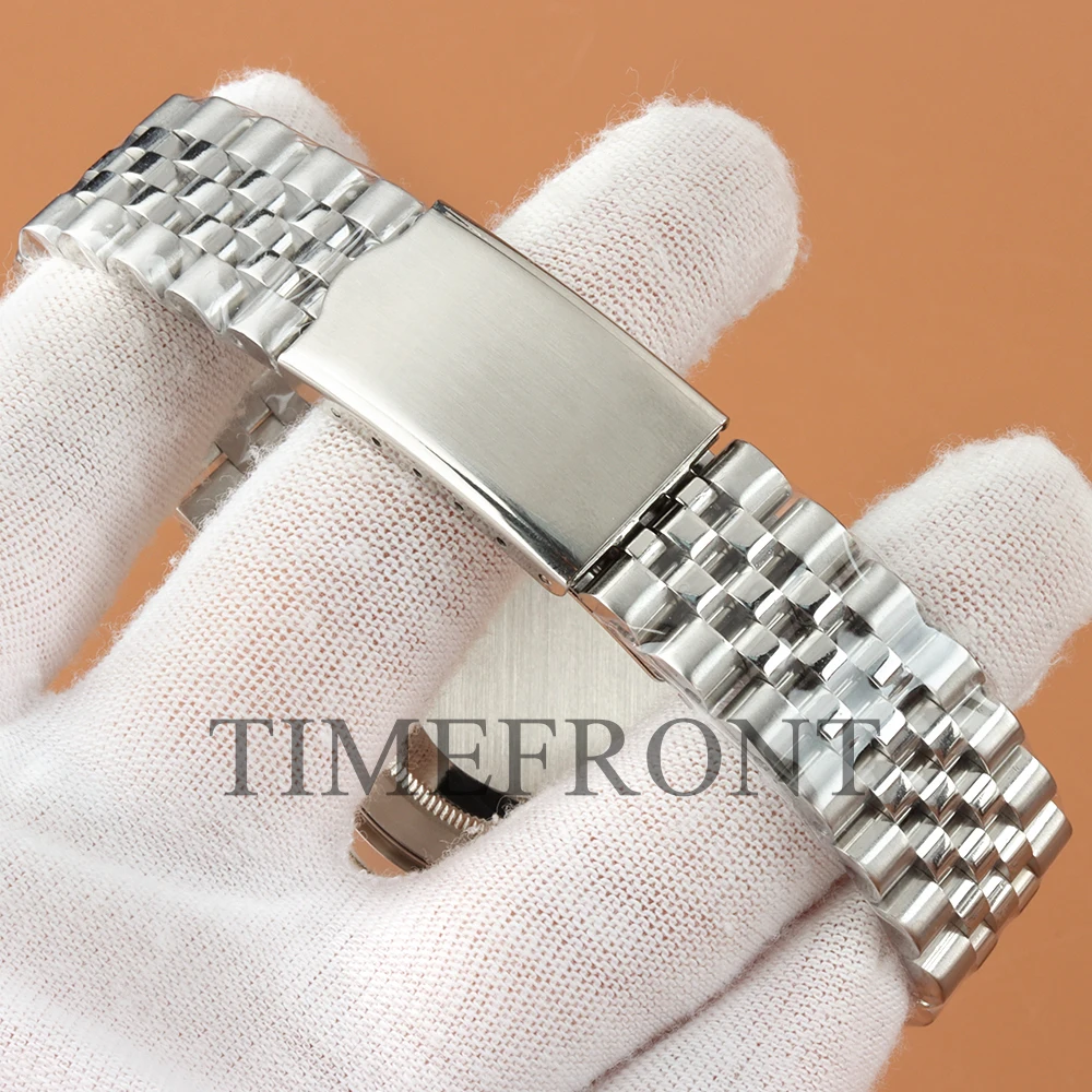 Silver 39.5mm NH35 Watch Case 316L Stainless Steel Jubilee Bracelet Fit GMT NH35 NH36 Movement Sapphire Glass SUB Watch Case