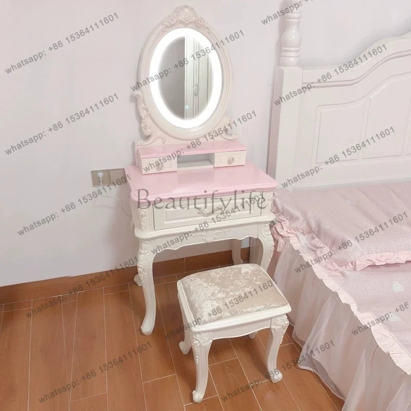 PG dresser small 40/45/50/60cm home bedroom mini narrow European princess powder makeup table