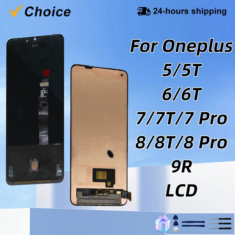 NEW AAA AMOLED For Oneplus 5 5T 6 6T 7T LCD A6000 Display Touch Digitizer Replacement Parts For Oneplus 7 Pro 8T 9R Display
