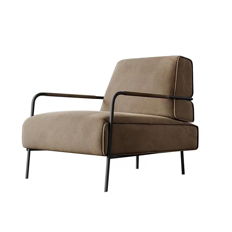 

Light luxury single chair Italian minimalist sofa Internet celebrity living room matte leather fabric designer leisure chair