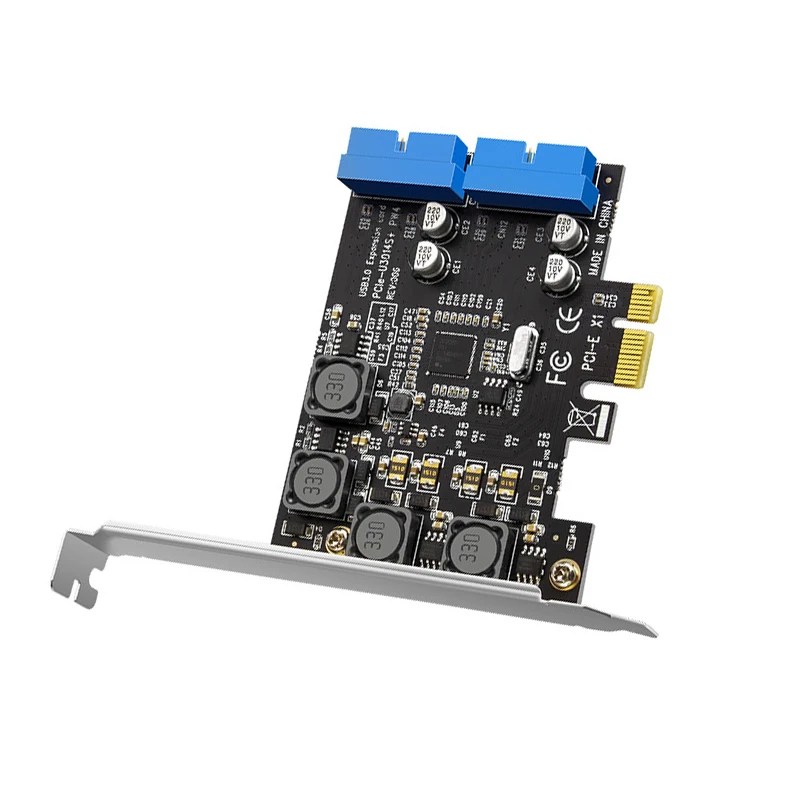 PCIE to USB3.0 19/20PIN Expansion Card PCI-E PCI Express X1 to 4Port Front USB 3.0 5Gb Controller USB HUB Adapter for PC Desktop