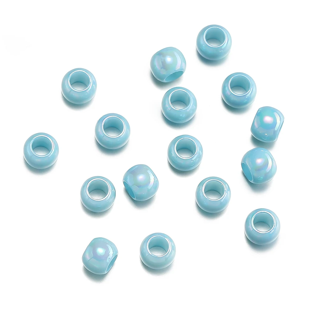 100 teile/beutel Acryl AB Farbe Rocailles Glitter Spacer Perlen Mit Großem Loch Für DIY Nähen Armband Halskette Machen Zubehör – Detail 5