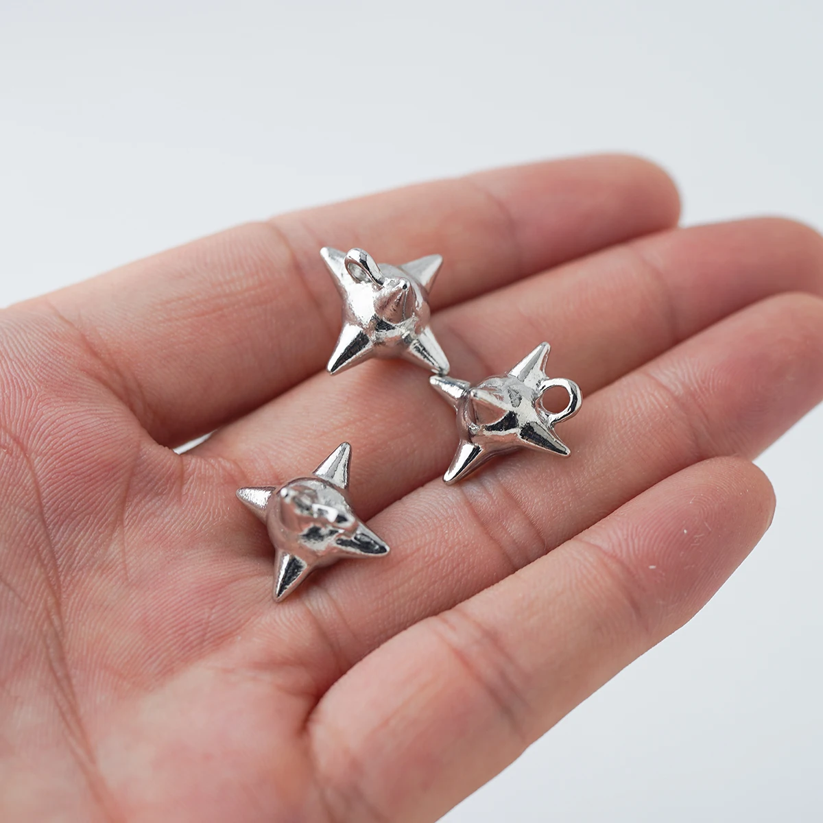 10pcs 15*15mm Geometry alloys Charms Gothic 3D Spike hammer Pendant For DIY earring Jewelry Finding Accessories make
