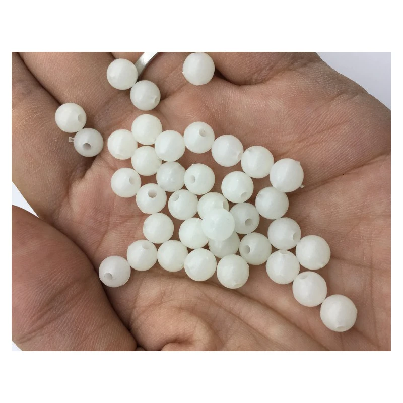 Świecące koraliki Fishing Space Beans 6mm 100 sztuk/worek miękka gumowa przynęta lekkie świecące kulki pływające do sprzętu wędkarskiego na świeżym powietrzu — zdjęcie 4