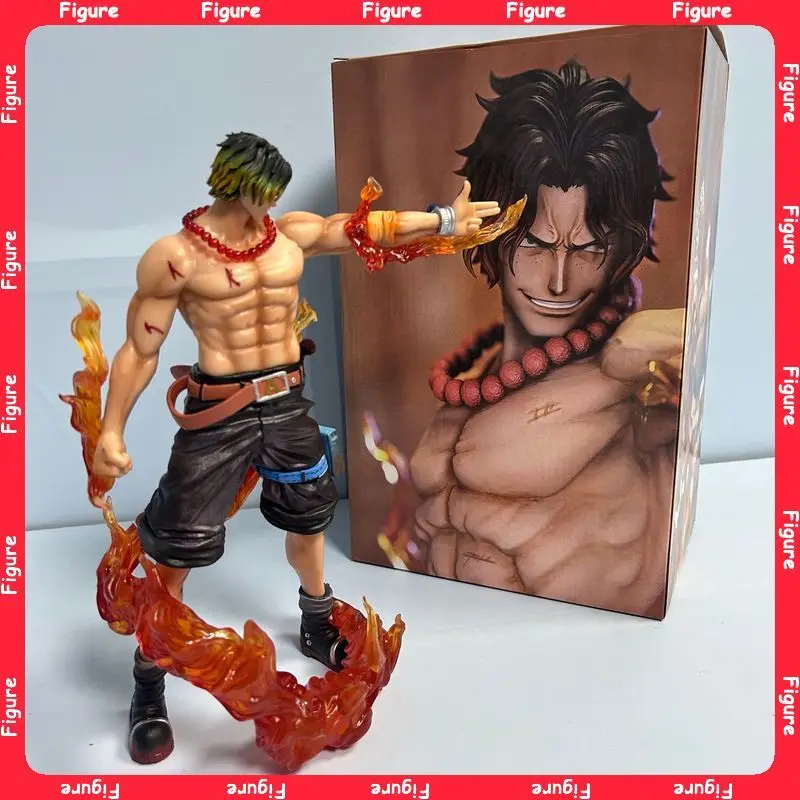 

26cm Anime One Piece Ace Flame Fingertip Gun Figure Portgas D Ace Figures Action Figures Gk PVC Statue Model Toys Festival Gifts