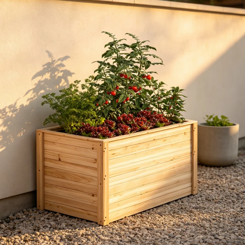 Jardinière surélevée en bois de pin finition naturelle 240×120×30 cm, bac à plantes rectangulaire sans fond, structure robuste en pin massif, cadre simple et facile à assembler, conteneur idéal pour plantes d'extérieur pour la culture de légumes, fleurs et herbes dans la cour et sur la terrasse.