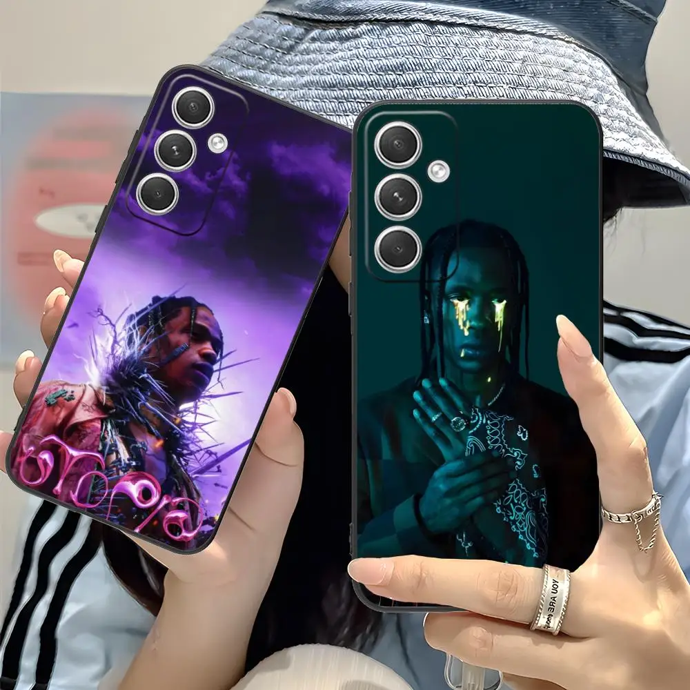 

Travis Scott Phone Case for Samsung Galaxy S25 S24 S23 S22 S21 S20 S10 S9 Plus FE Ultra Lite Black Cover Pretty