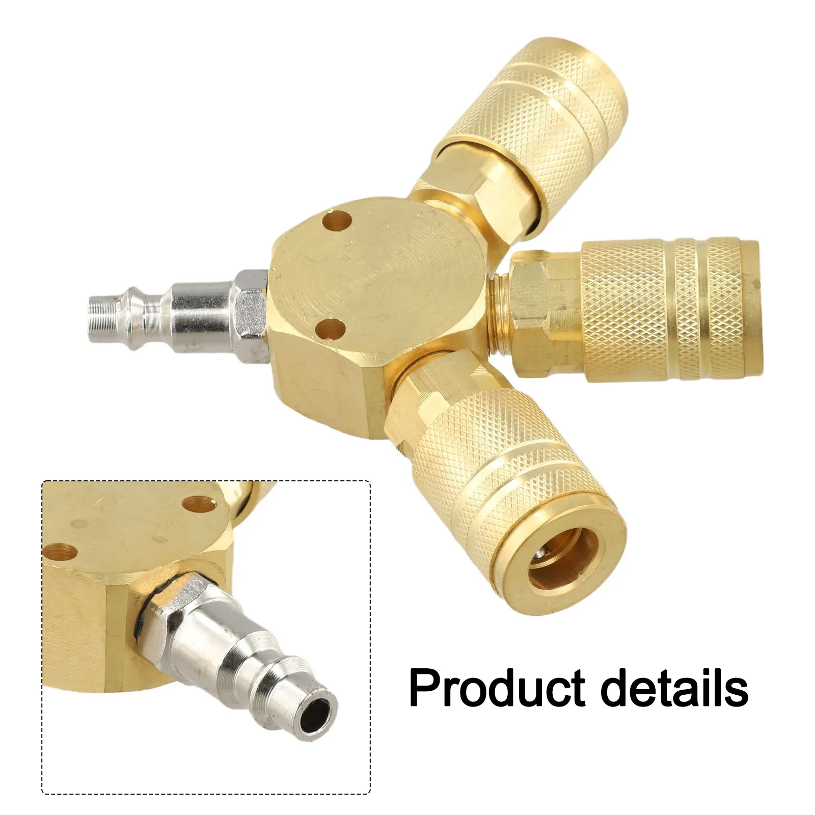 Splitter Pneumatic Connector 3-Way Air Manifold 1 4 Inch Size 3 Quick Connectors Brass Material Easy Connection