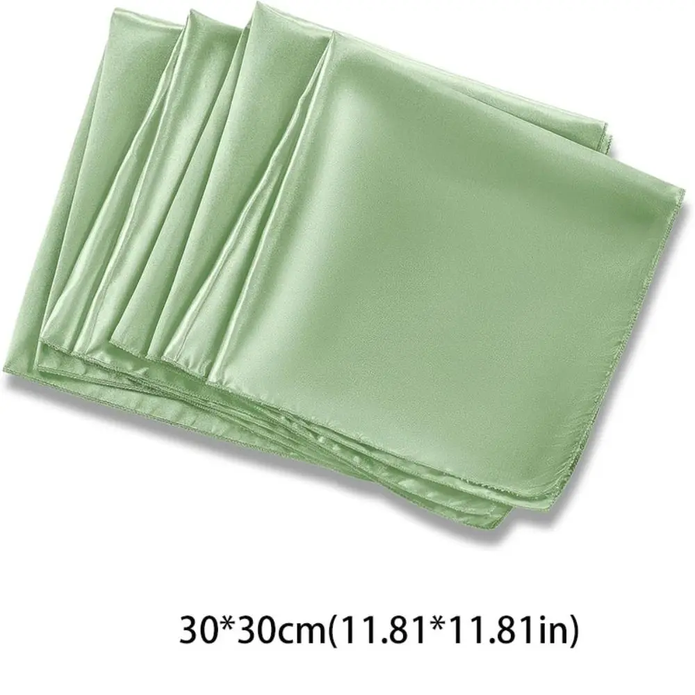 10pcs Romantic 30x30cm Satin Napkin Washable Reusable Dinner Napkins Soft Table Napkins Hotel image 5