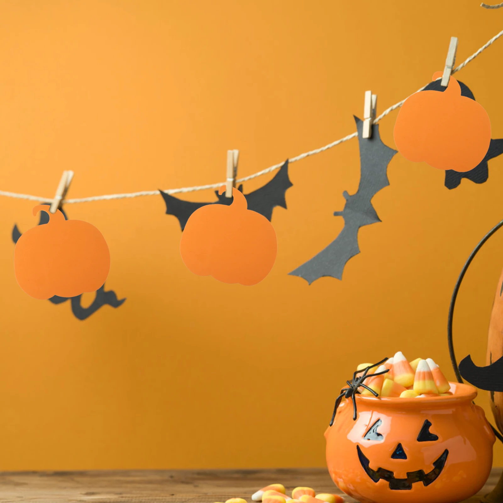 

20pcs Foam Pumpkin Shape Kids Decoration Kit Crafts Sticker Halloween DIY Educational Toy for Church Preschool Kindergarten