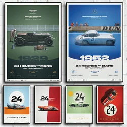 World Famous Racing 24 Heures du Mans AMG Car Vintage Painting Pictures Canvas Print Posters For Living Room Art Home Wall Decor