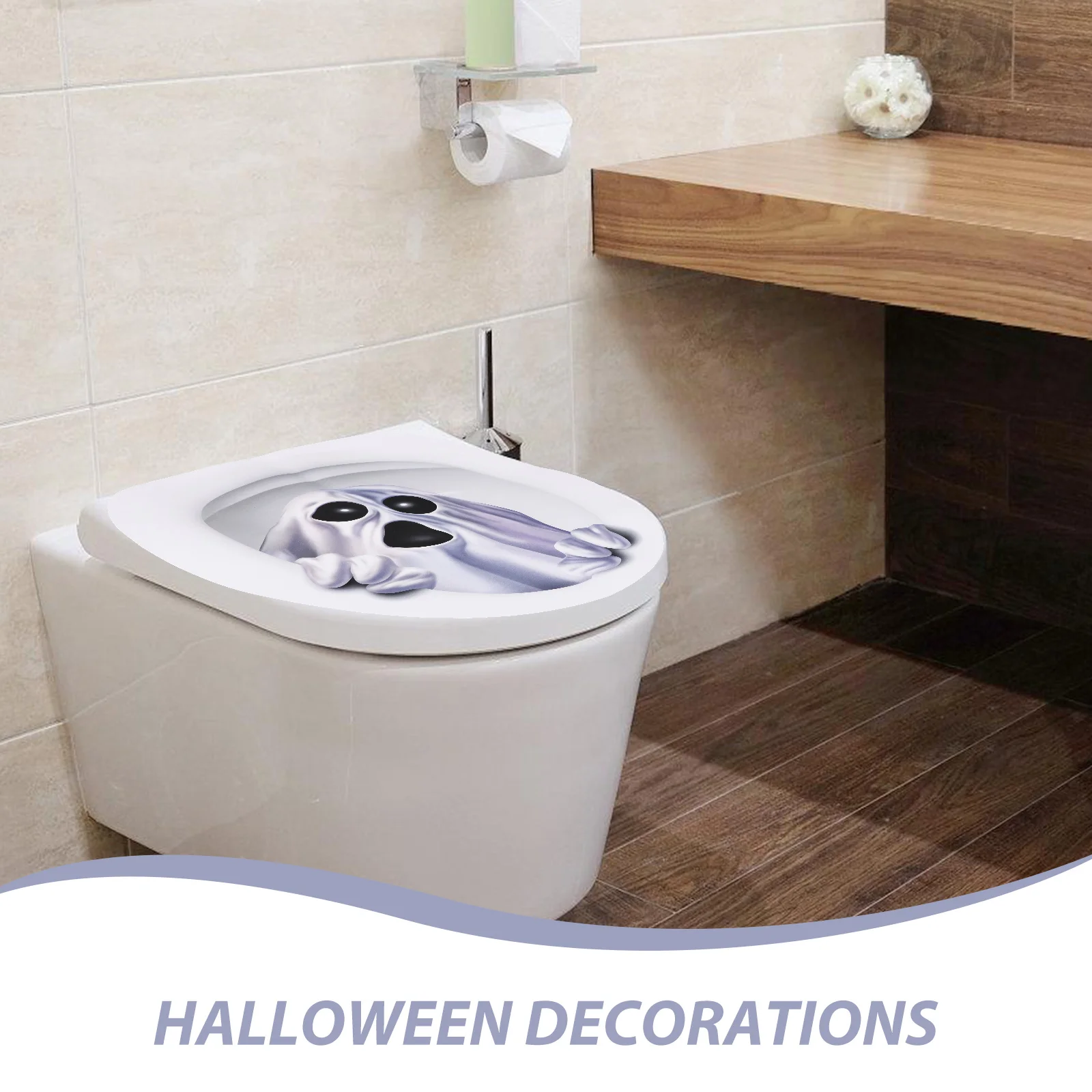 Halloween Ghost Toilet Sticker Home Decoration Hallaween Window Posters for Bedroom Stickers