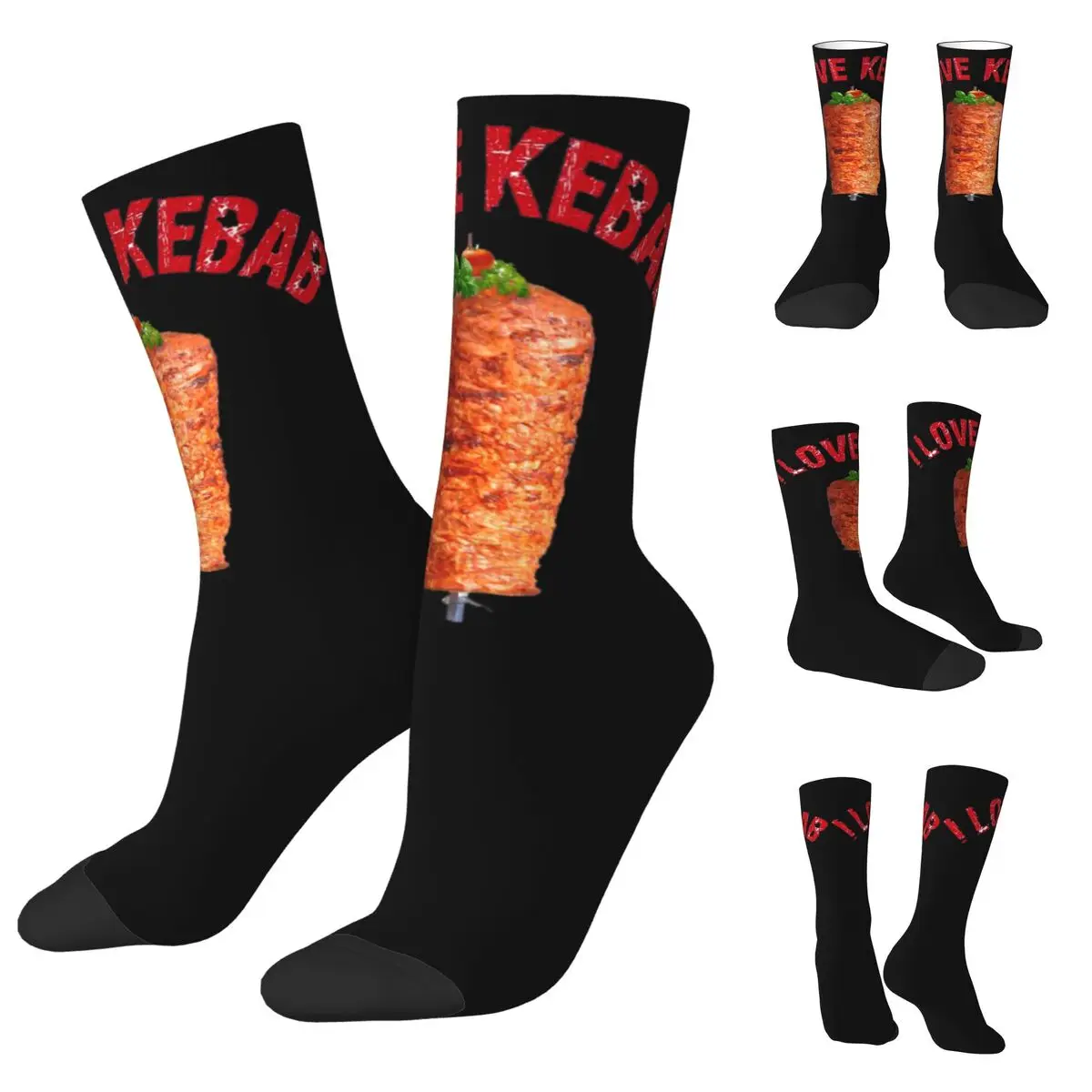 

I Love Doner Kebab cosy Unisex Socks,Outdoor Happy 3D printing Socks,Street Style Crazy Sock