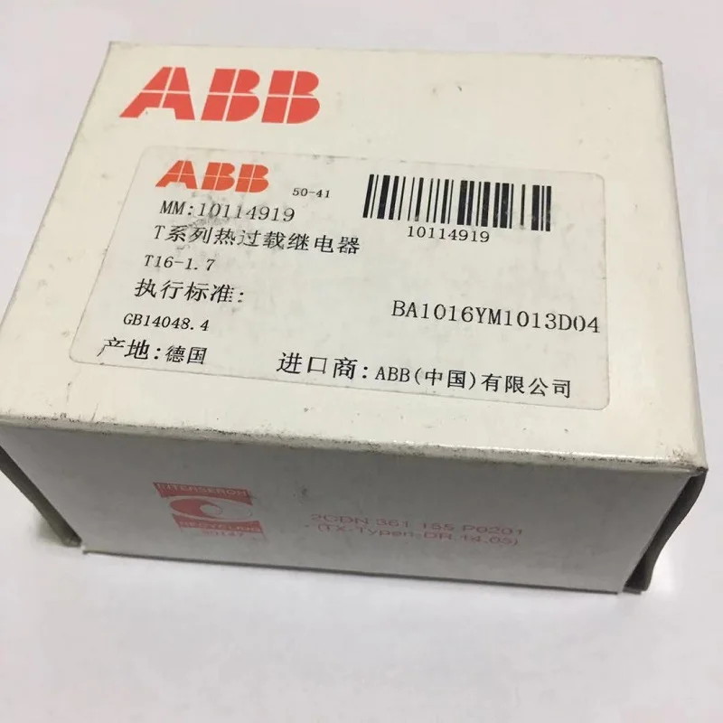 

ABB T16 thermal overload relays T16-0.13 T16-0.17 T16-0.23 T16-0.31 T16-0.41 T16-0.55 T16-0.74 T16-1.0 T16-1.3 T16-1.7