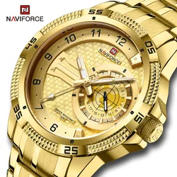 NAVIFORCE Brand Fashion Men's Quartz Watches Waterproof Sport Stainless Steel Luminous Male Wristwatch Relogio Masculino 2023