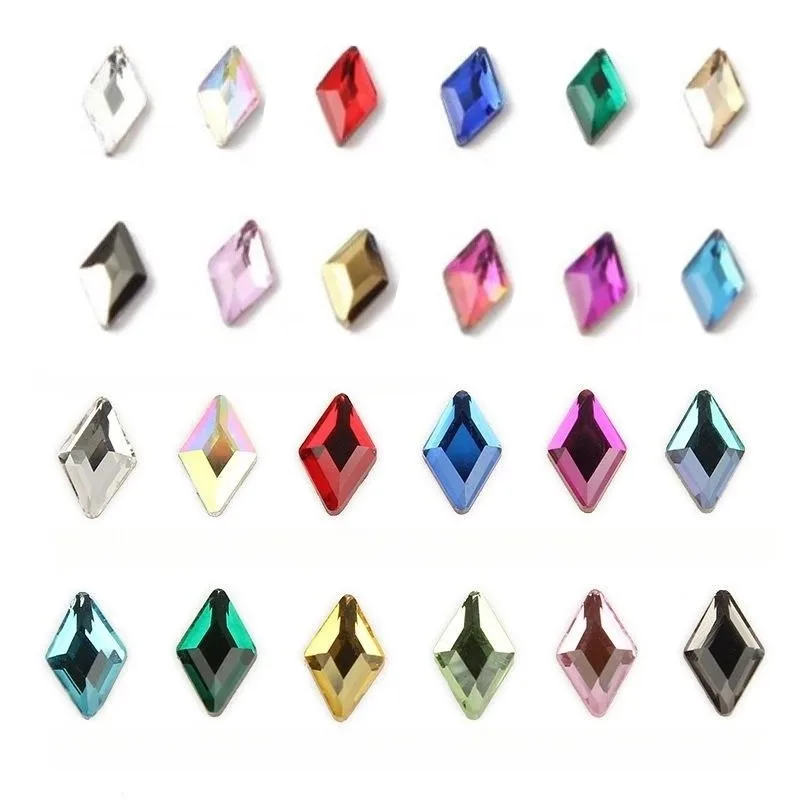 3*5/4*6/5*8mm Boutique Rhombus Flat bottom nail art rhinestones Glass crystal 3D nail decoration Multiple shapes wholesale