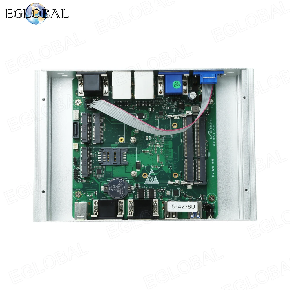 Eglobal przemysłowy komputer bez wentylatora i5 6300U i7 10510U Windows 7/8/10 jako Router VPN VGA HDMI Ordenador Mini PC 4G WiFi BT