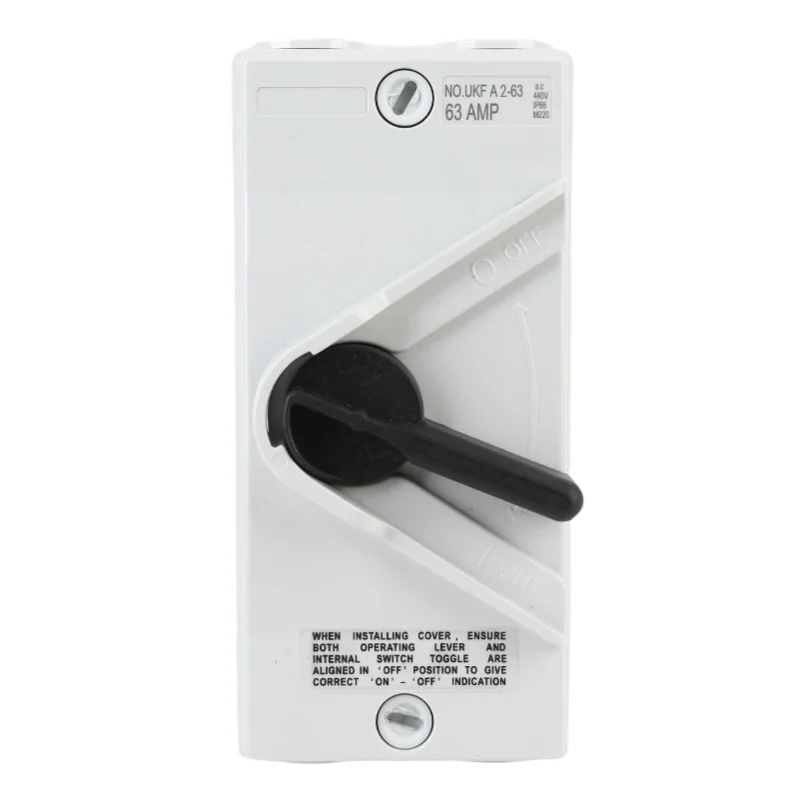 Interruptor de desconexión de Motor cerrado 63A, 2 polos, IP66, resistente al agua, Industrial, para exteriores, caja de interruptor resistente para barco generador