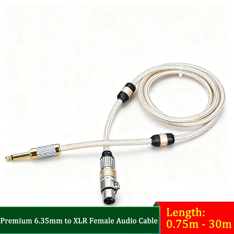 

Premium 6.35mm to XLR Female Audio Cable for iPod/Smartphone/Tablet/MP3/Laptop to Mixer & Powered Speakers, Gold Plated.