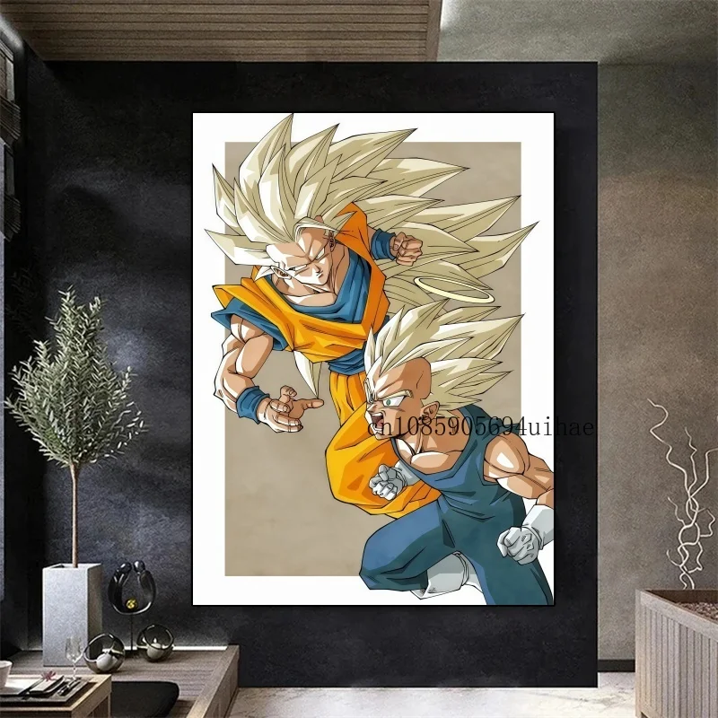 Bandai Anime Leinwandgemälde HD Poster Wandkunstdruck Dragon Ball Son Goku Klassische dekorative Bilder für Wohnzimmer ohne Rahmen