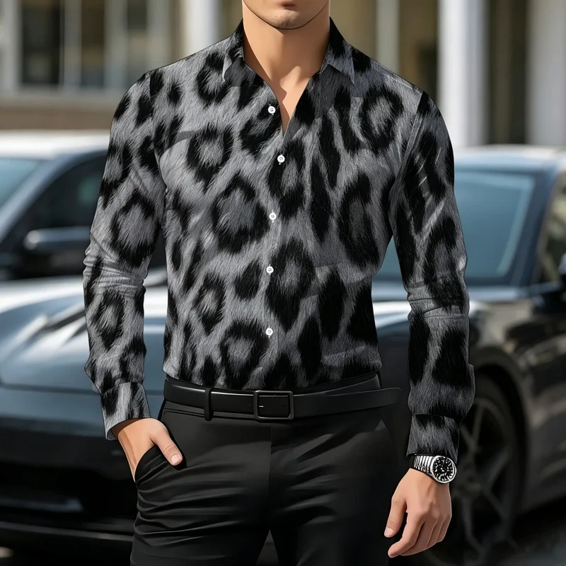 Men's high-quality retro classic personalized printed top for business, leisure, vacation, commuting, trendy men's clothing