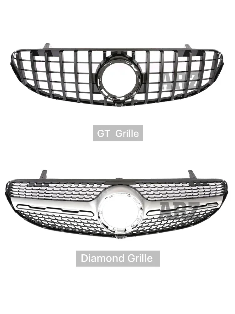 Front Bumper Panamericana GT Diamond Style Grille For Mercedes Benz GLC X253 C253 Facelift Black Silver 260 300 2020-2022