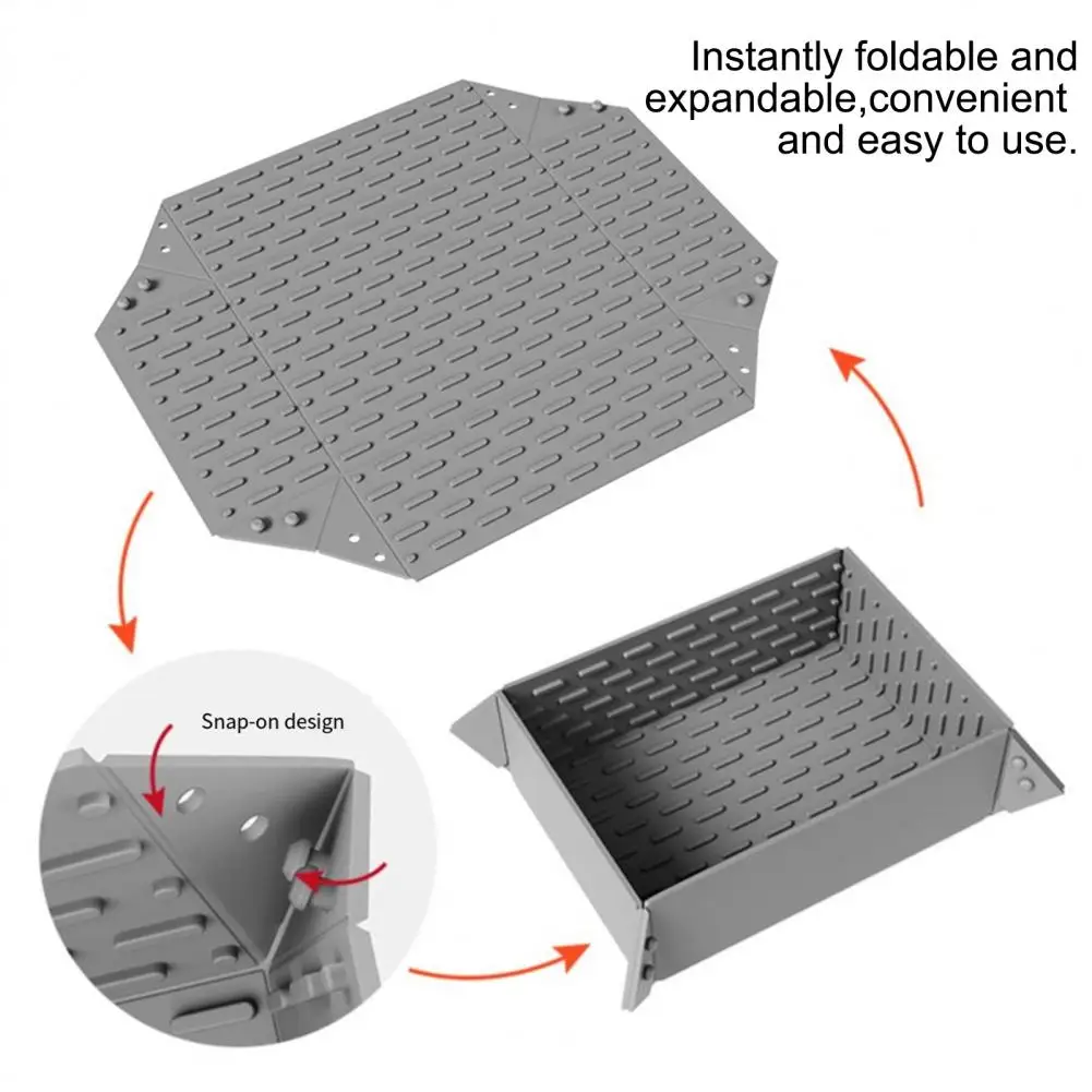 Kitchen Drying Mat Silicone Folding Drain Mat Heat-resistant Kitchen Countertop Protector Capacity Non-slip Sink Pet Food Drying